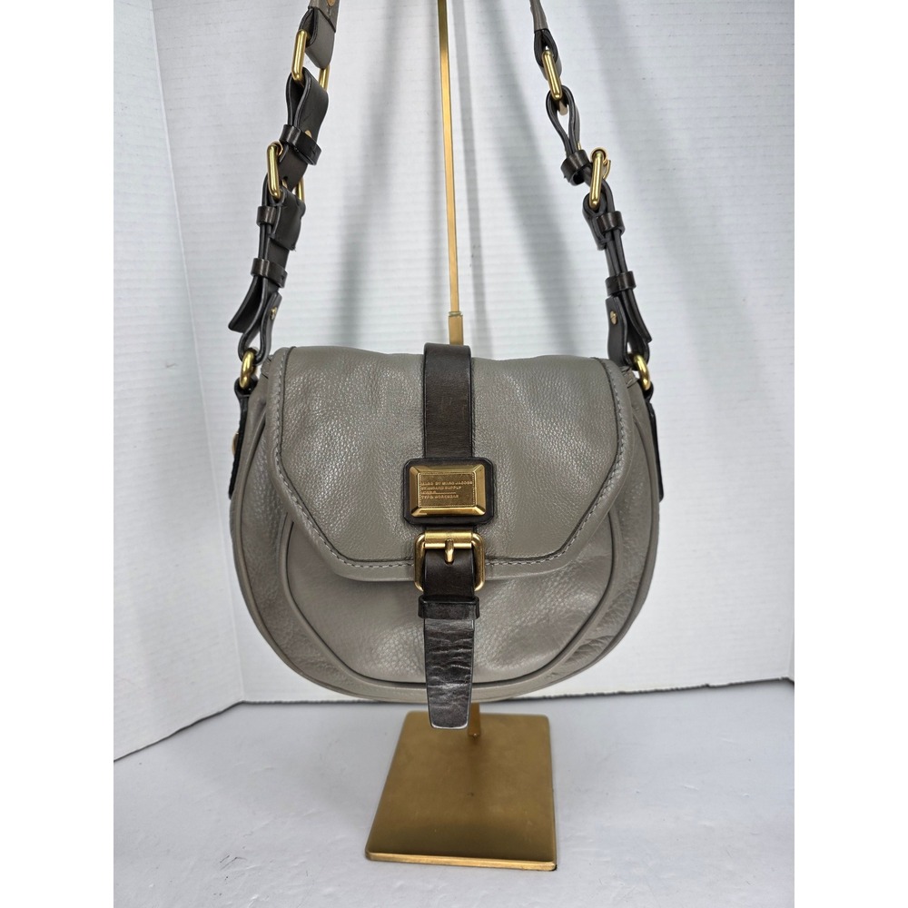 Marc by Marc Jacobs Saddlery Cadet Leather Crossbody Gray
